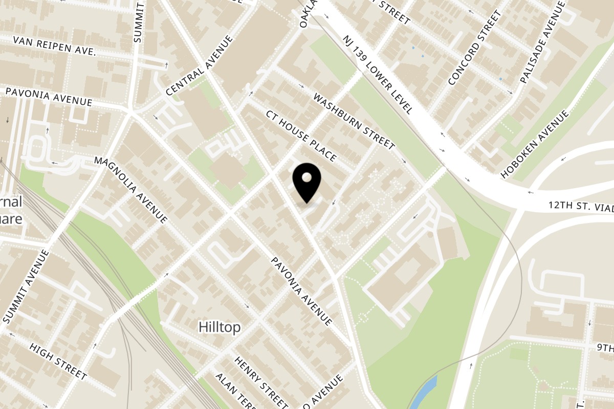 Map showing the location of Fire Grill BBQ & BUFFET on 542 Newark Ave in Jersey City